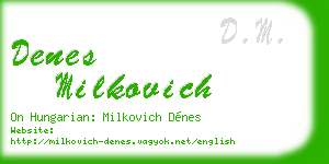 denes milkovich business card