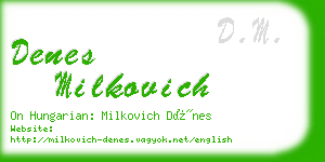 denes milkovich business card